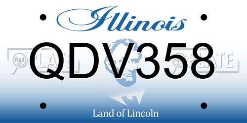 QDV358 Illinois License Plate