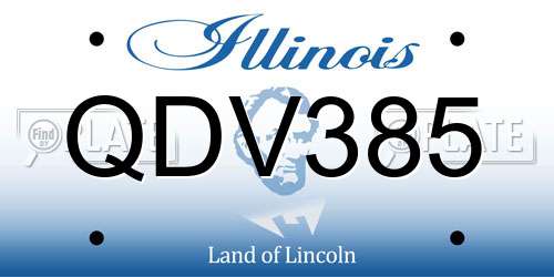 QDV385 Illinois License Plate