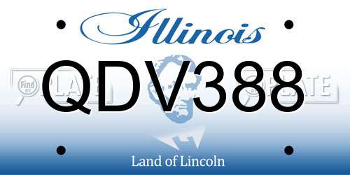 QDV388 Illinois License Plate