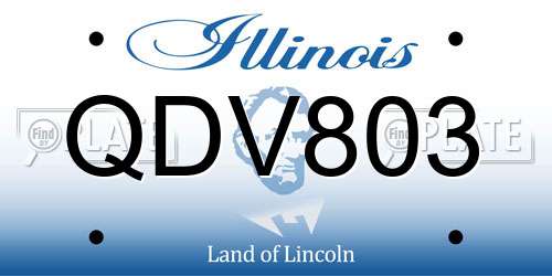 QDV803 Illinois License Plate