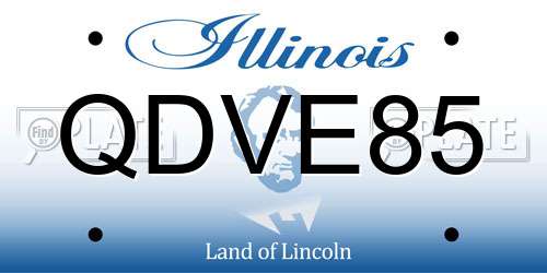 QDVE85 Illinois License Plate