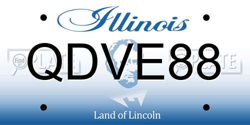 QDVE88 Illinois License Plate