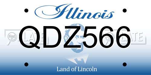 QDZ566 Illinois License Plate