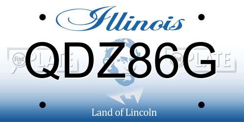 QDZ86G Illinois License Plate