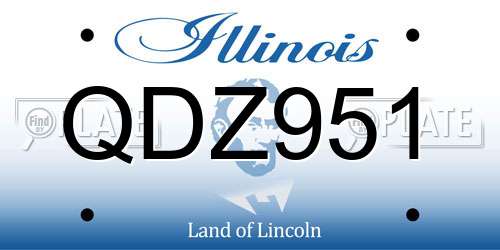 QDZ951 Illinois License Plate