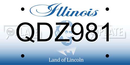 QDZ981 Illinois License Plate
