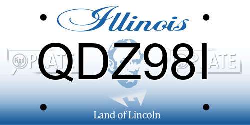 QDZ98I Illinois License Plate