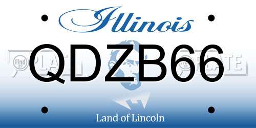 QDZB66 Illinois License Plate