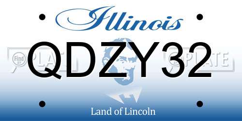 QDZY32 Illinois License Plate