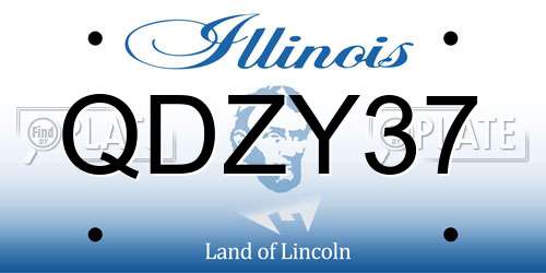 QDZY37 Illinois License Plate