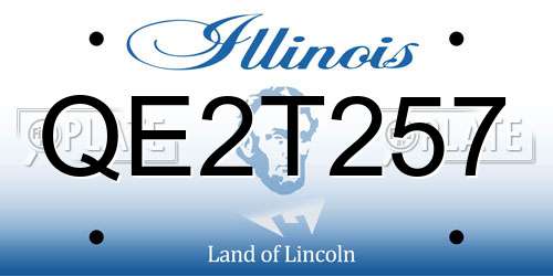 QE2T257 Illinois License Plate