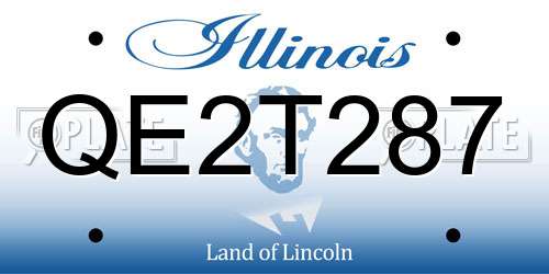 QE2T287 Illinois License Plate