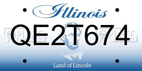 QE2T674 Illinois License Plate