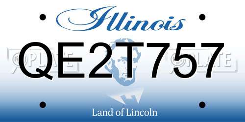 QE2T757 Illinois License Plate