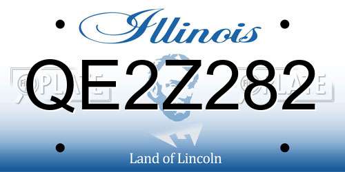 QE2Z282 Illinois License Plate