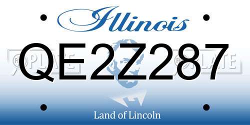 QE2Z287 Illinois License Plate