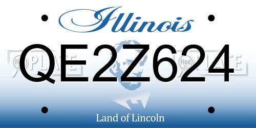 QE2Z624 Illinois License Plate