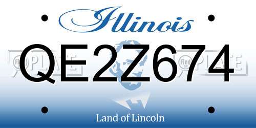 QE2Z674 Illinois License Plate