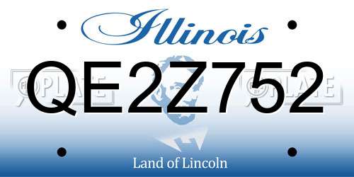 QE2Z752 Illinois License Plate