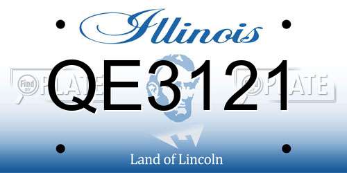 QE3121 Illinois License Plate