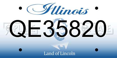 QE35820 Illinois License Plate