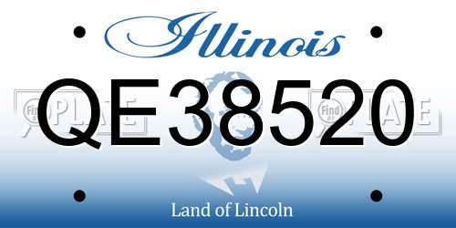 QE38520 Illinois License Plate