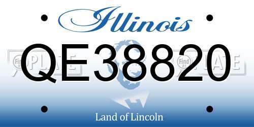 QE38820 Illinois License Plate