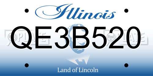 QE3B520 Illinois License Plate