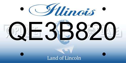 QE3B820 Illinois License Plate