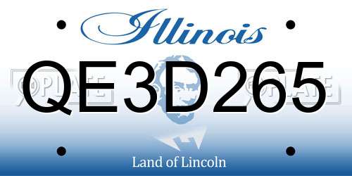 QE3D265 Illinois License Plate