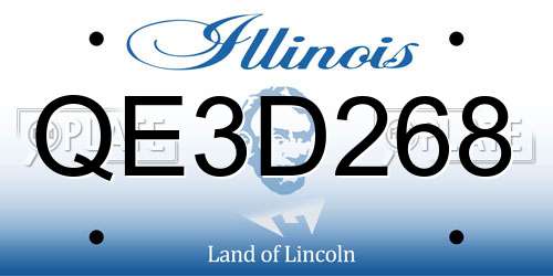 QE3D268 Illinois License Plate