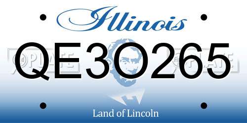 QE3O265 Illinois License Plate