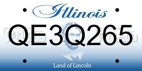 QE3Q265 Illinois License Plate