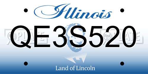 QE3S520 Illinois License Plate