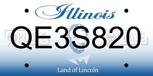 QE3S820 Illinois License Plate