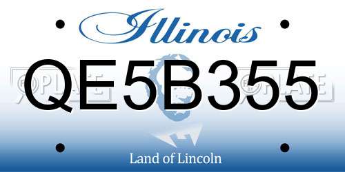 QE5B355 Illinois License Plate