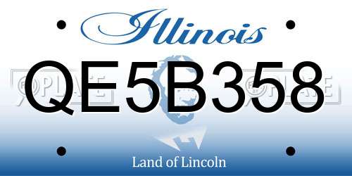 QE5B358 Illinois License Plate