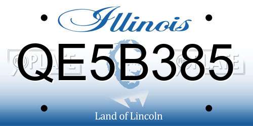 QE5B385 Illinois License Plate