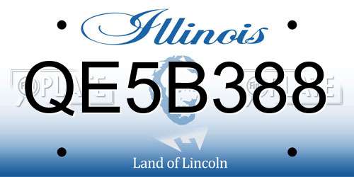 QE5B388 Illinois License Plate