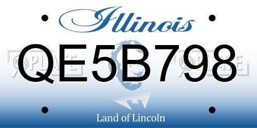 QE5B798 Illinois License Plate