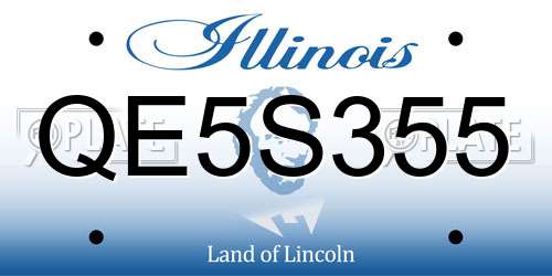 QE5S355 Illinois License Plate