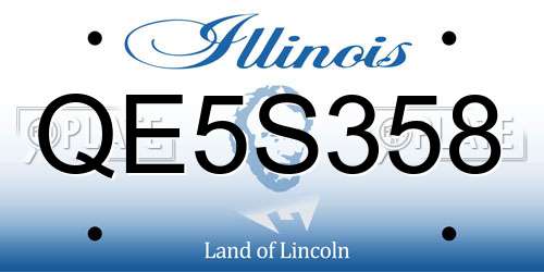 QE5S358 Illinois License Plate