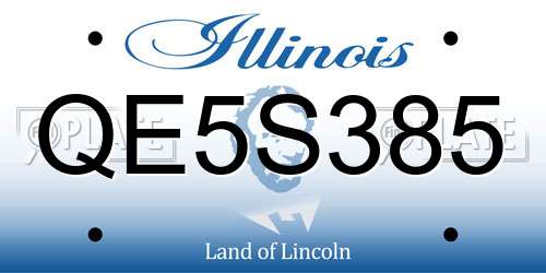 QE5S385 Illinois License Plate