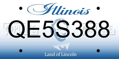 QE5S388 Illinois License Plate
