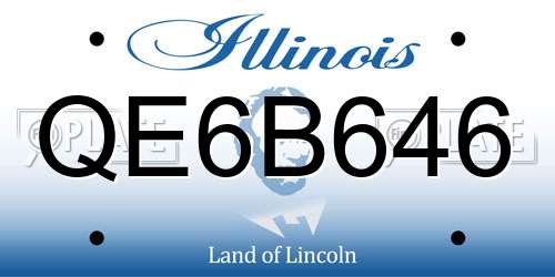 QE6B646 Illinois License Plate