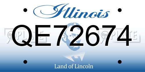 QE72674 Illinois License Plate