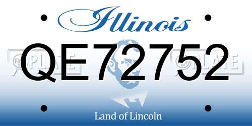 QE72752 Illinois License Plate