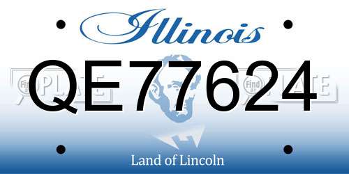 QE77624 Illinois License Plate
