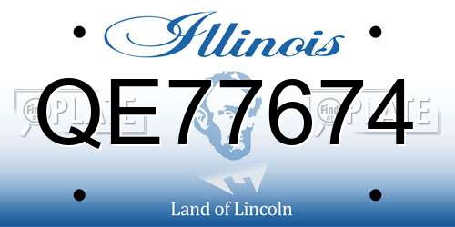 QE77674 Illinois License Plate