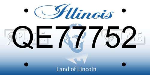 QE77752 Illinois License Plate